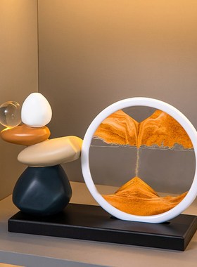 时来运转流沙画摆件客厅电视柜玄关酒柜轻奢高档办公室装饰品