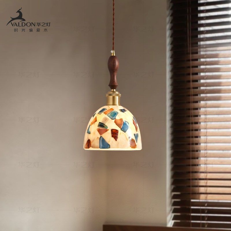 【彩贝】床头吊灯 中古美式复古创意餐厅玄关过道吧台吊线小吊灯,家装灯饰光源,床头/玄关/吧台/过道吊灯,淘宝优惠券,粉丝福利购,淘宝优惠卷
