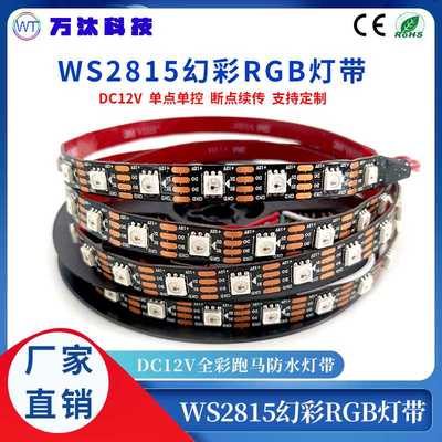 ws2815灯带led灯条12v低压防水可编程5050rgb幻彩灯带断点续传灯