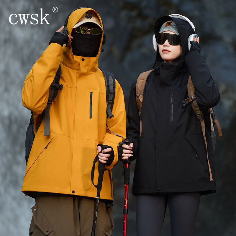 cwsk软壳冲锋衣外套男女同款2025新款户外薄款运动防风防水登山服