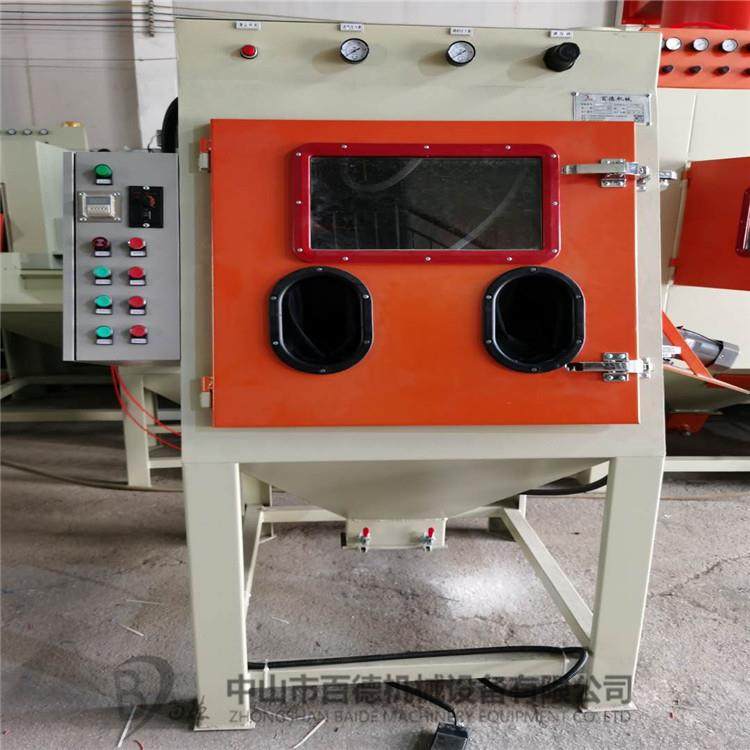 全自动喷砂机滚蓝喷沙机毛边机小零件滚篮自动喷砂机滚筒机三枪