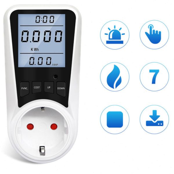 电能表功率电压电流计费插座 背光家用智能液晶显示power meter
