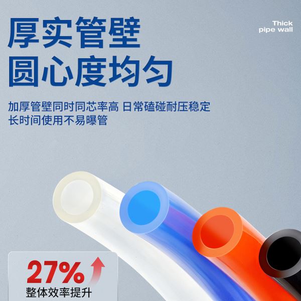 气动PU气管8*5空压机软管8mm透明4*2.5/6*4/10*6.5/12*8/16* 12蓝
