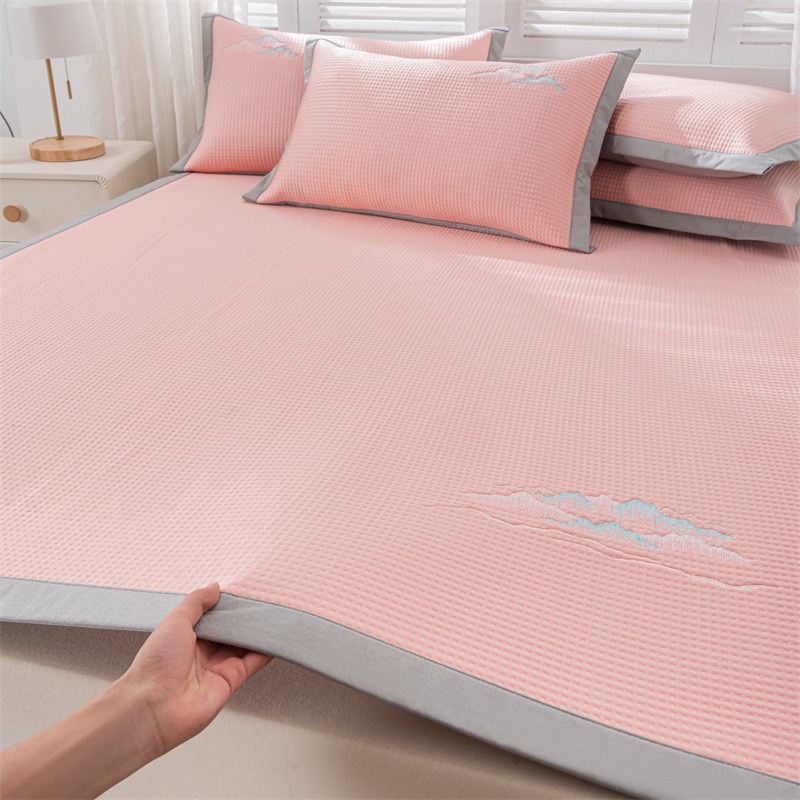 夏季新款高端冰丝凉席三件套床单凉感席空调席冰席子可机洗床单款