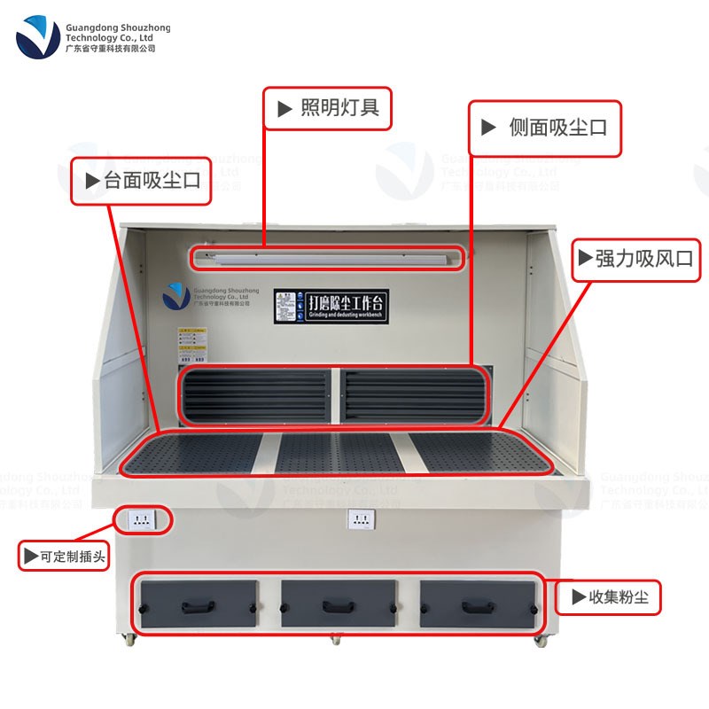 定制打磨除尘工作台五金抛光去毛刺吸尘台石材木工粉尘脉冲收集柜