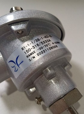 ZYSENSOR温度传感器1*PT100 管径6MM 管长150MM 带PR5333A变送器