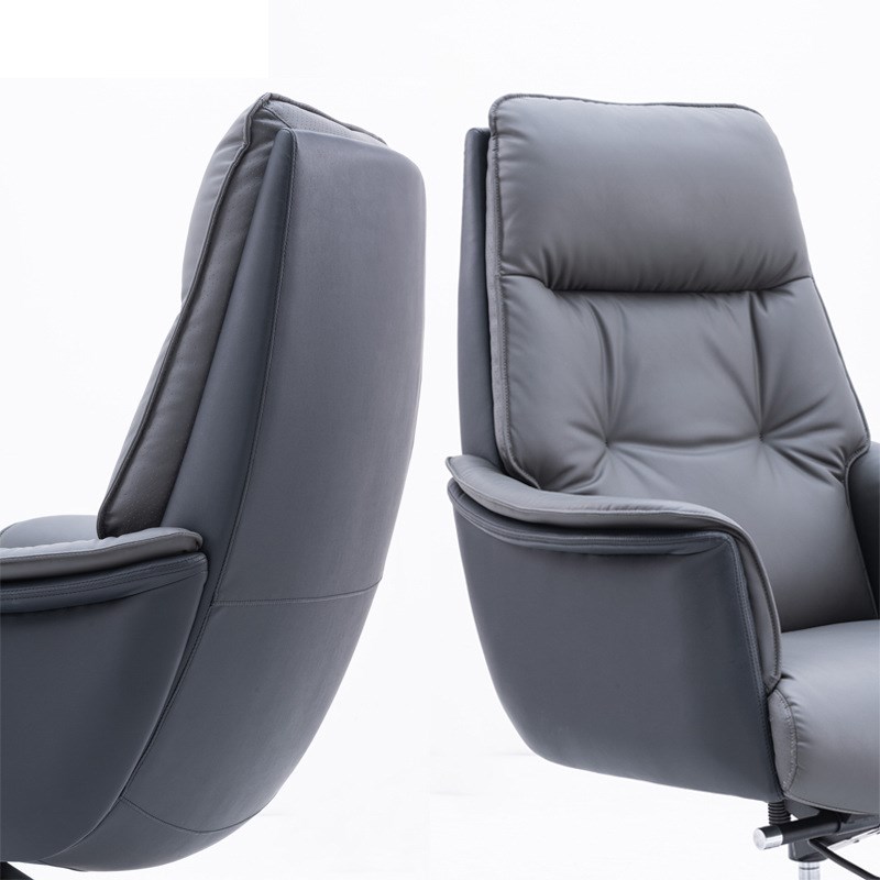 灰色柔软办公椅家用电脑椅书房升降转椅老板座椅办公班椅皮椅子
