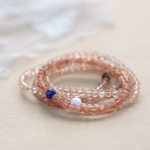 #一物一图# 快乐花瓣r - 收藏ji金太阳石手串 黑杂也很好看