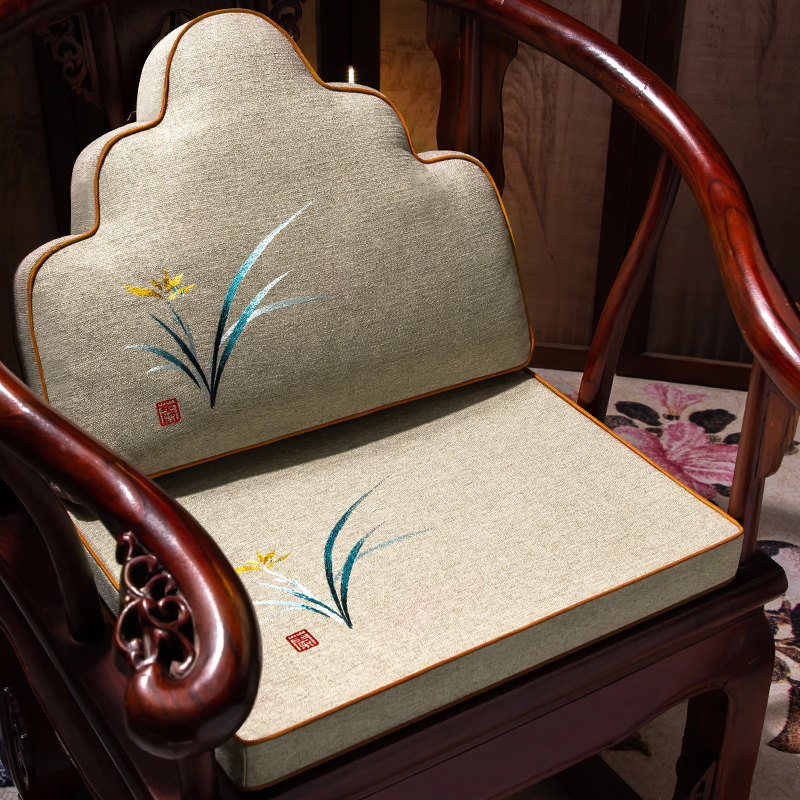中式红木坐垫靠背一体椅垫实木圈椅靠背垫K茶桌椅垫座垫沙发垫定