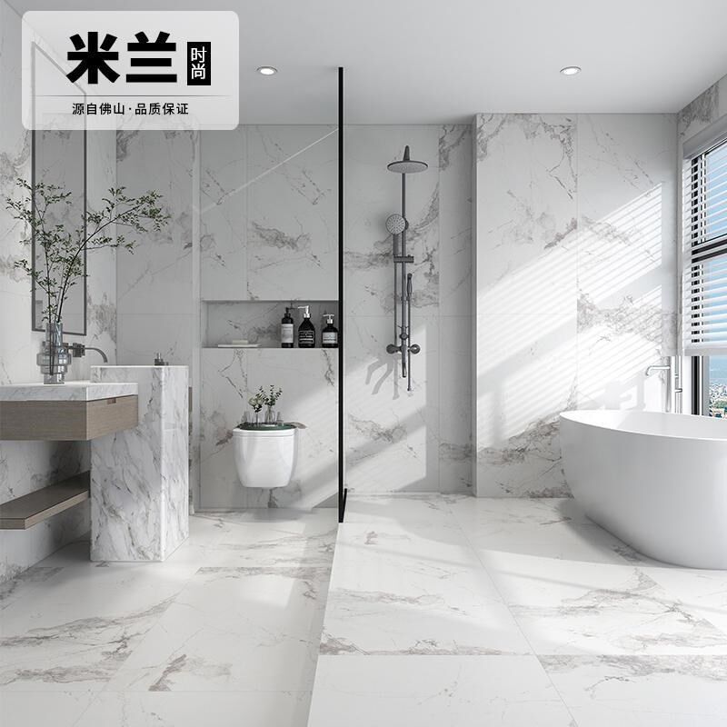 大花白寒江雪e柔光大理石瓷砖600X1200客厅地板砖厨房卫生间墙砖
