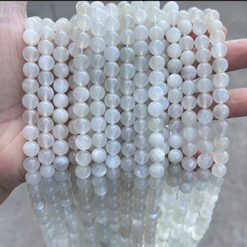 天然水晶白月光石散珠diy手工编织手链项链手串珠穿珠材料配珠子
