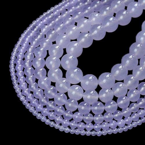 天然薰衣草玉髓散珠子diy串珠手链材料手工编织水晶饰品配件