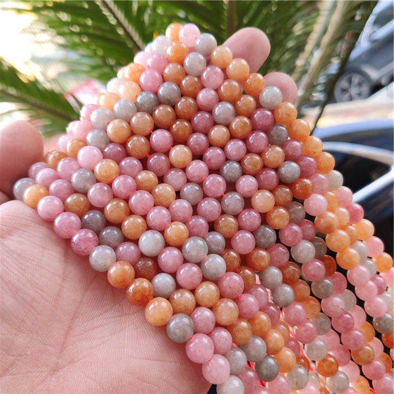 彩玉髓散珠子diy手工编织配件串珠手链项链手串手持穿珠手工材料