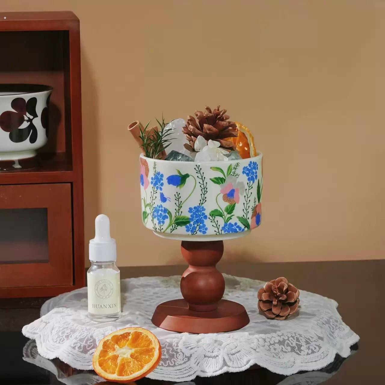复古甜品杯家用布丁杯高颜值陶瓷杯子冰淇淋杯创意高脚蜡烛杯烛台