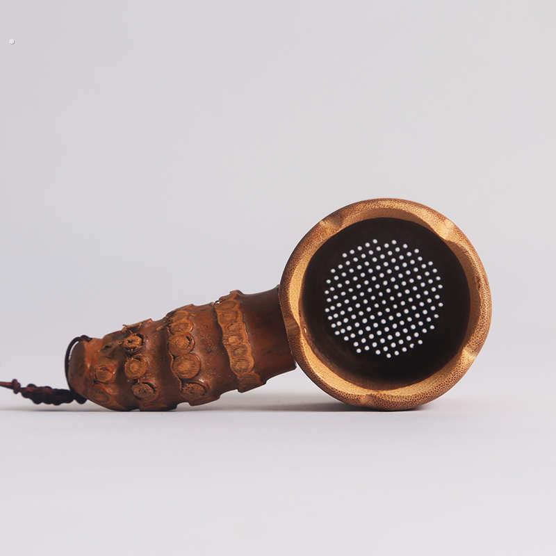竹制茶漏滤茶器 创意日式老竹根小过滤器 手工功夫茶具滤网茶道配