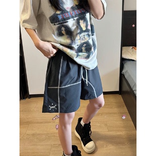美式户外运动速干短裤男款夏季外穿宽松五分裤cleanfit线条休闲裤