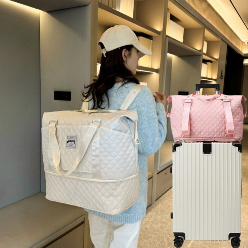 双肩揹包女大容量轻便旅行包可套拉杆箱J手提时尚防水行李包待产图片