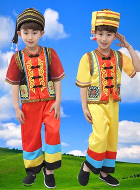 儿童广西三月三壮族少数民族男女款壮F族男童幼儿六一侗族黎族苗