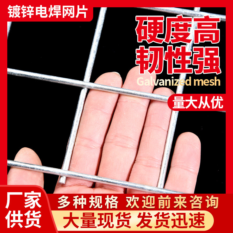 镀锌铁丝网片f建筑网格加粗狗笼子养殖隔离防护网电焊钢丝货架围