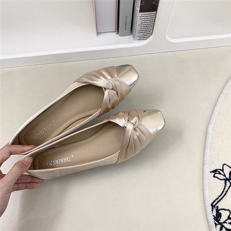 平底温柔晚风单鞋女鞋2r025年春秋新款浅口拼色通勤百搭法式豆豆,女鞋,浅口单鞋,淘宝优惠券,粉丝福利购,淘宝优惠卷