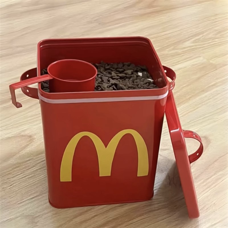麦当劳储粮桶宠物猫n粮储存桶密封防潮狗狗猫咪食物冻干收纳桶可