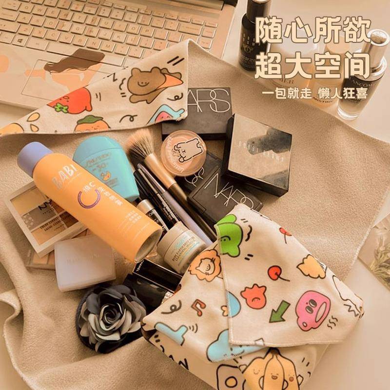 化妆品收纳包懒人魔术贴百贴布便携式旅行懒人大容量护肤品收纳袋