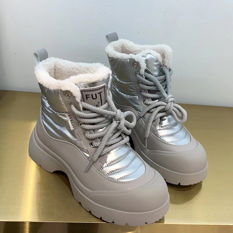 雪地靴女2024冬m季新款百搭松糕厚底增高加厚加绒保暖运动短筒棉,女鞋,时尚雪地靴,淘宝优惠券,粉丝福利购,淘宝优惠卷