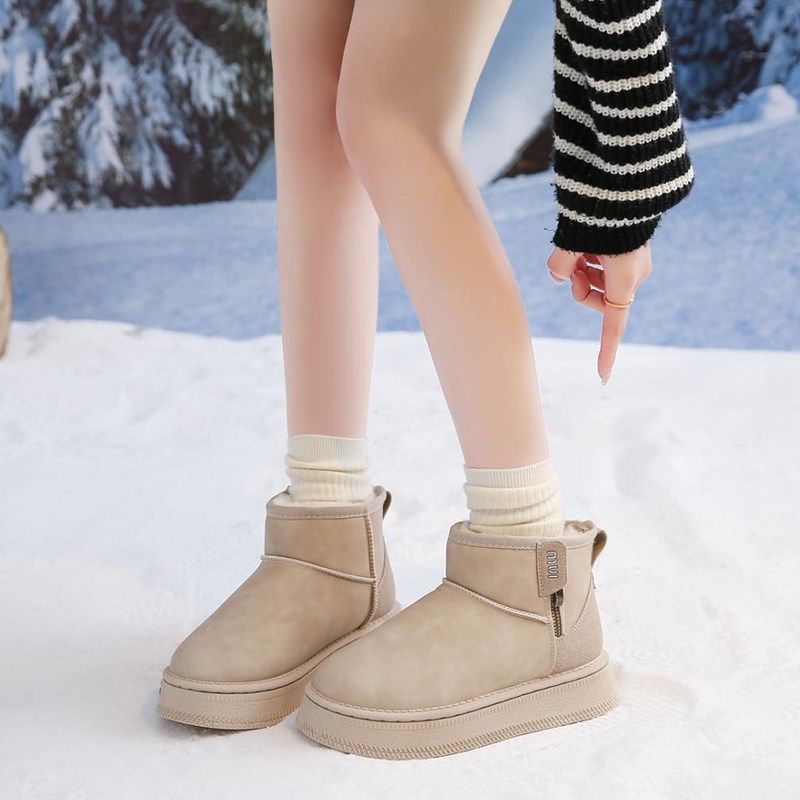 厚底增高雪地靴女防水防滑短靴20B24新款冬季加绒加厚保暖面包棉,女鞋,时尚雪地靴,淘宝优惠券,粉丝福利购,淘宝优惠卷