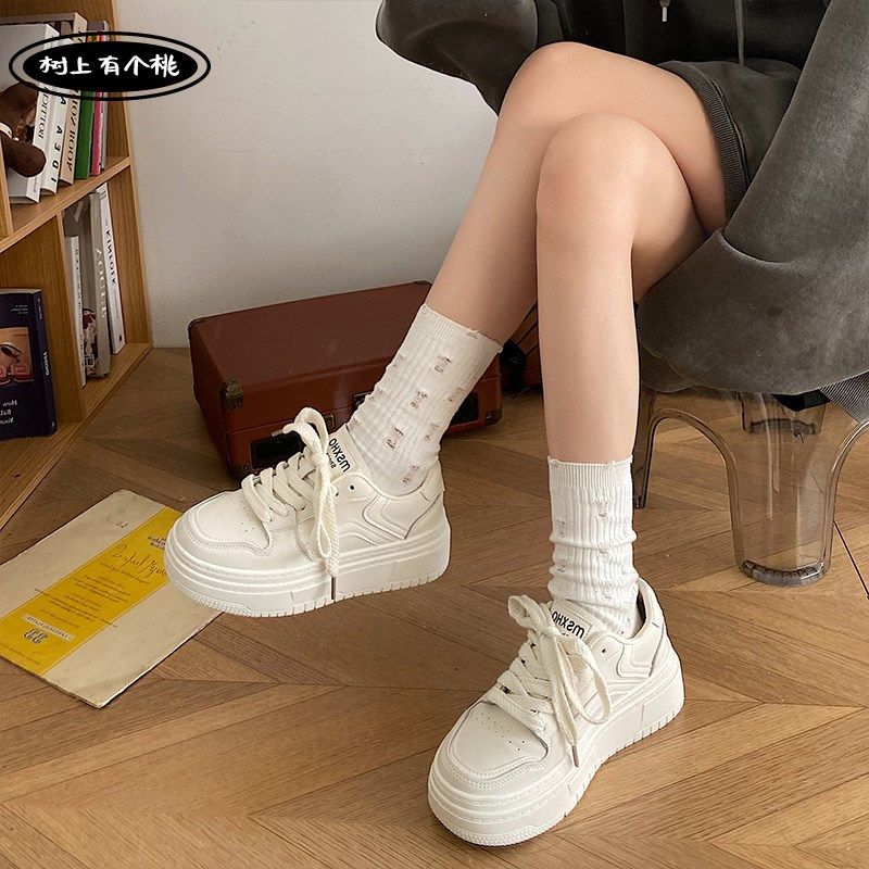 树上有个桃小白鞋女202r3新款春季厚底百搭爆款学院风休闲运动板,女鞋,时尚休闲鞋,淘宝优惠券,粉丝福利购,淘宝优惠卷