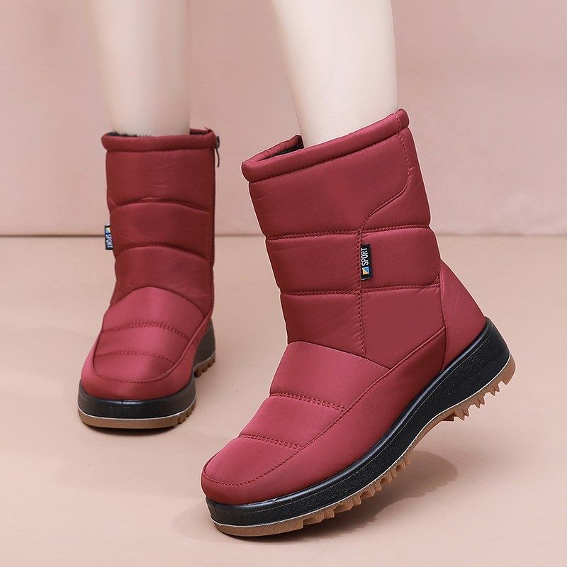 新款雪地靴棉鞋女冬加绒加厚中筒靴子防水防滑中T老年妈妈软底棉,女鞋,时尚雪地靴,淘宝优惠券,粉丝福利购,淘宝优惠卷