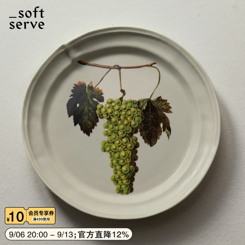 柔软供应绿葡萄陶瓷餐盘子托盘