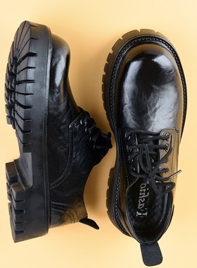 大头皮鞋男款2024o新款年轻人商务正装休闲增高软底德比鞋男马丁