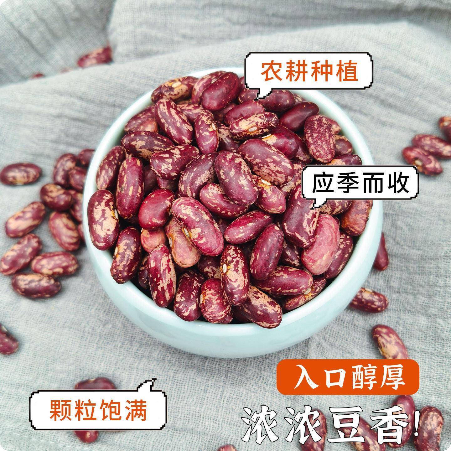 东北特产25年花芸豆大粒新货农家饭豆大碴粥五谷杂粮紫花红芸豆