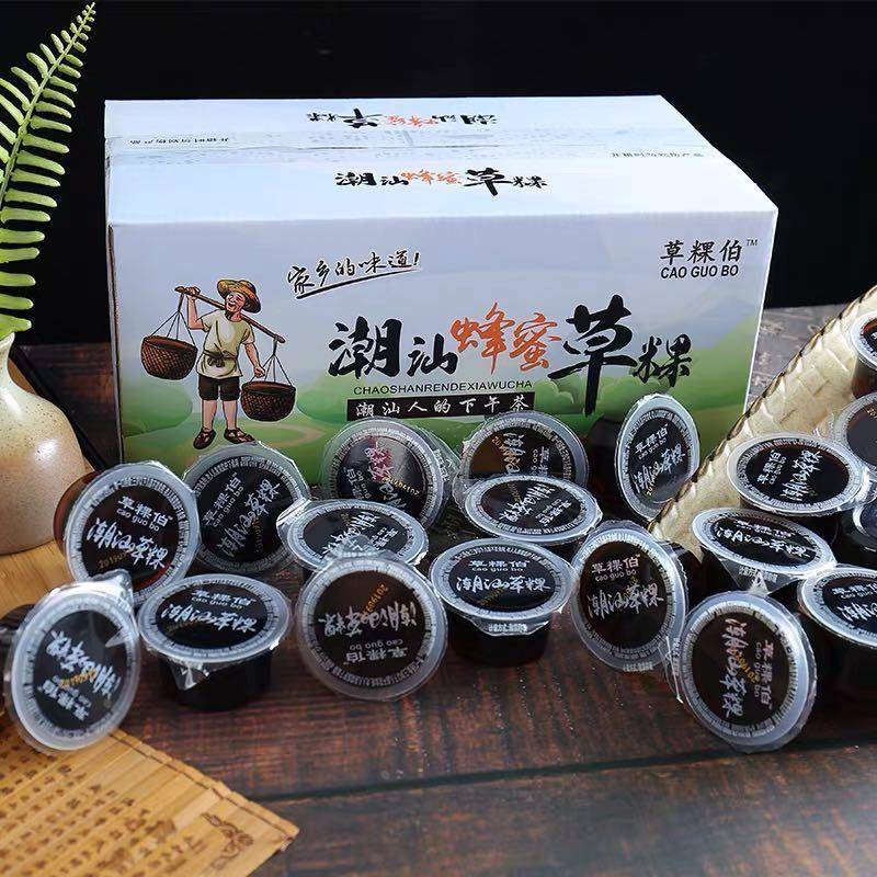 潮汕草粿榕水缘草粿伯蜂蜜味原味5斤礼盒即食烧仙草果冻非龟苓膏