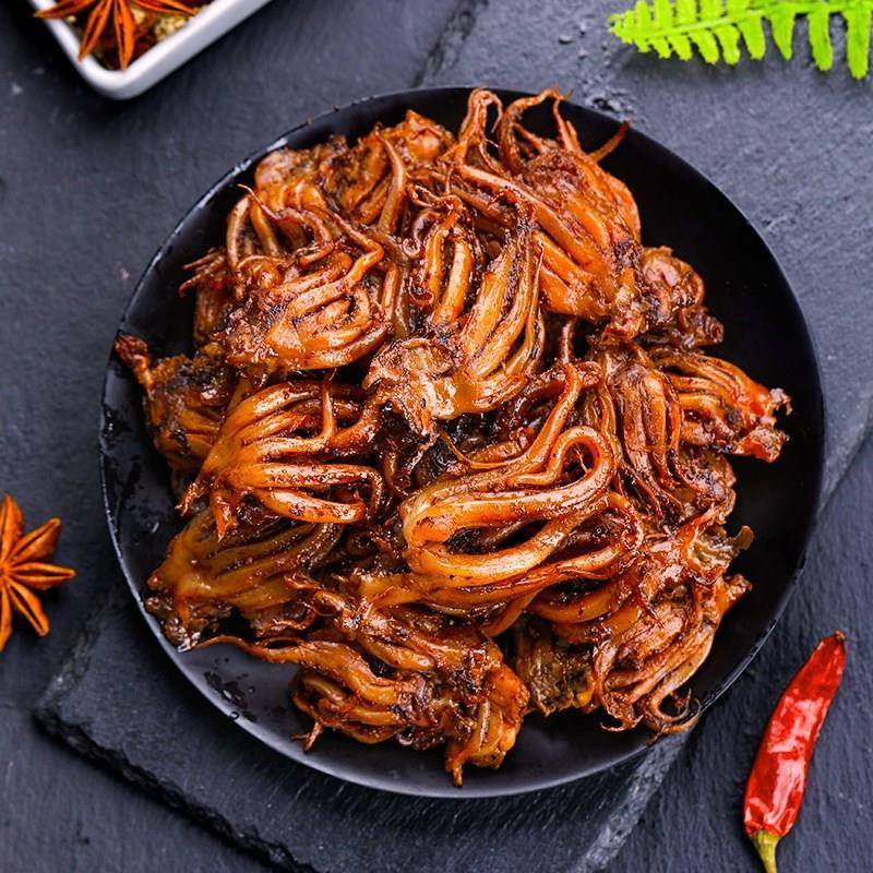 麻辣鱿鱼头即食鱿鱼须仔大包休闲零食100g500g烧烤香辣鱿鱼丝海鲜