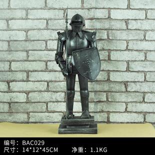 新品 金属盔甲骑士模型道具创意家居饰品办公桌面客厅复古工艺摆件