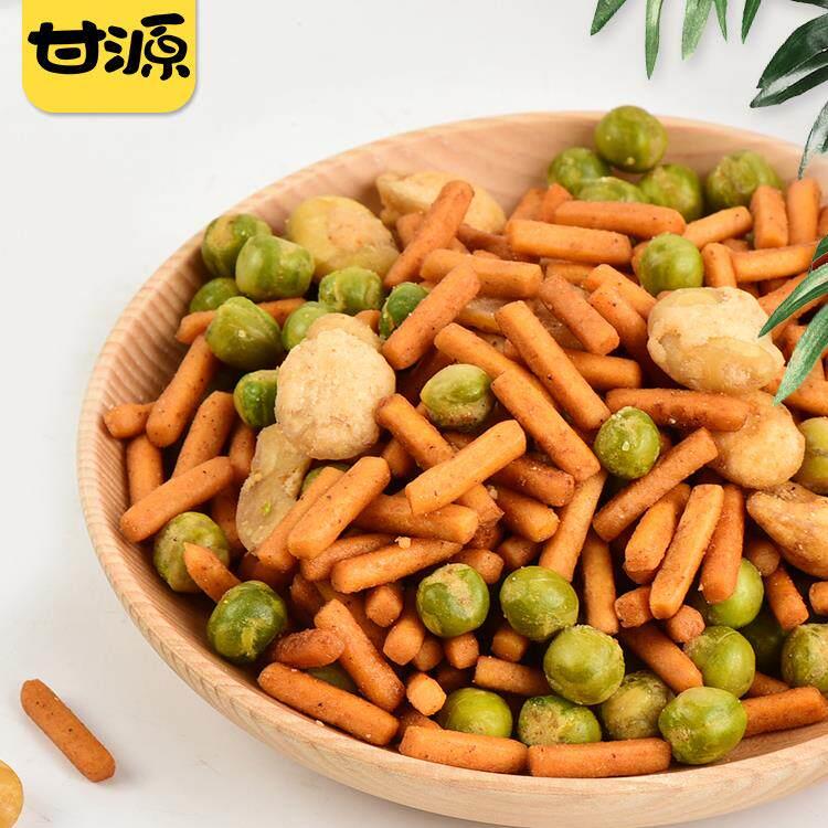 甘源虾条豆果50包旗舰鲜虾味烤肉味炒货蚕豆青豌豆休闲 零食店小