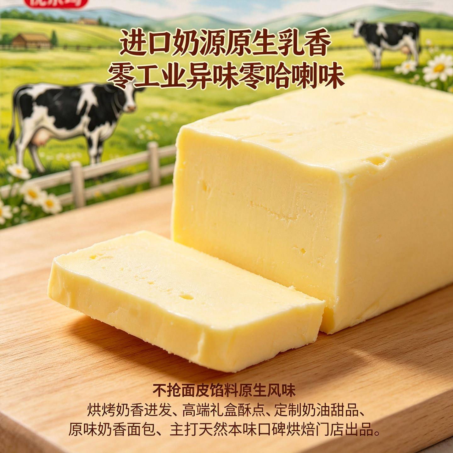 新货无盐黄油烘焙家用商用500g植物煎牛排面包饼干爆米花专用小包