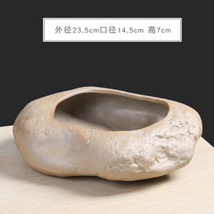 水仙花铜钱草水培花盆水养的仿石头盆景碗莲睡莲个性创意陶瓷无孔