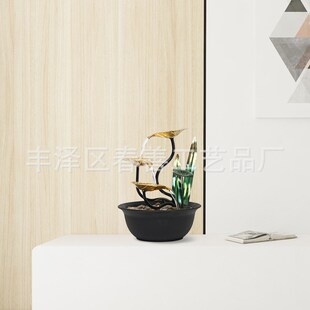 home decor室内招财流水摆件客厅桌面办公室玄关家居摆件开业送礼