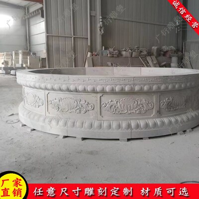 花岗岩石雕坟围石坟圈墓围包x坟石天然石材墓石碑定制土葬墓地石