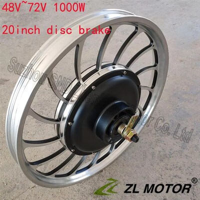 48v60v72v96v20寸s碟刹无刷电机电动车改装电动后驱轮毂马达1000W