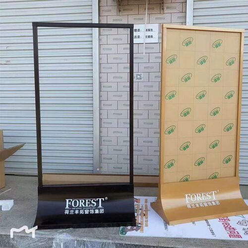 不锈钢双面KT板广告屏丽屏展示架D立式落地门型广告架宣传玻璃立