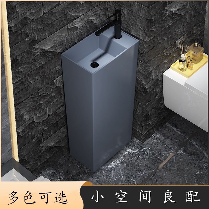 立柱式洗脸盆阳台洗n手盆陶瓷立柱盆卫生间小户型一体落地式水池