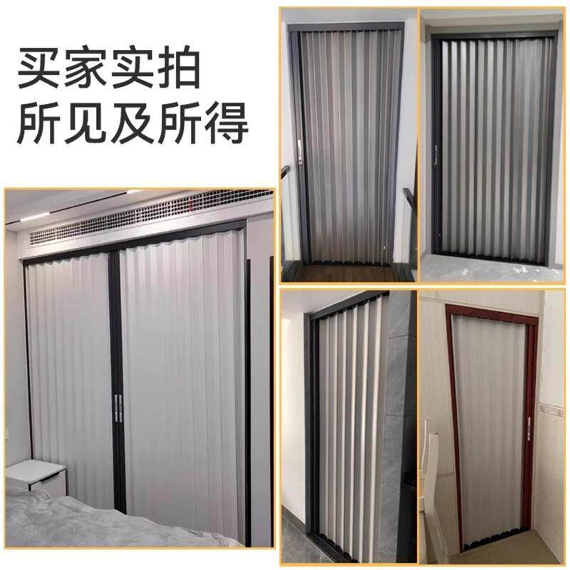 全铝合金折叠门隐形推拉门厨房门卫生间客厅空调阳台楼梯口隔断门