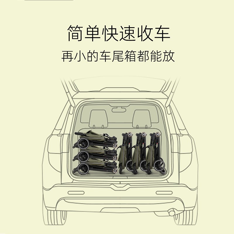 宝宝好A5婴儿推车超轻便可折叠四轮推车可坐可躺便携推车婴儿车