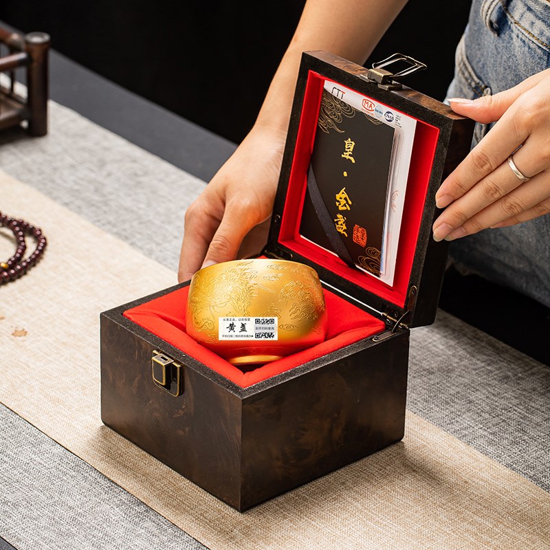轻奢大师纯手工主人茶杯鎏金盏杯子龙凤大号茶杯随手礼高端茶具