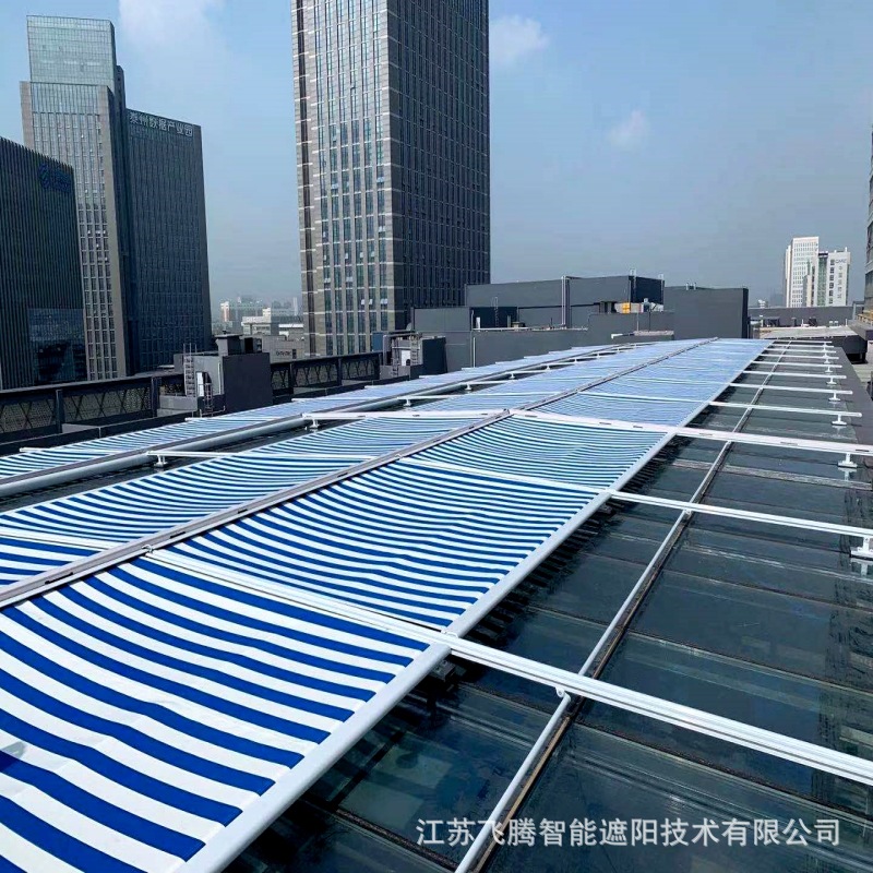 阳光房顶棚电动天幕帘办公楼天窗遮阳天幕棚隔热遮阳帘可安装