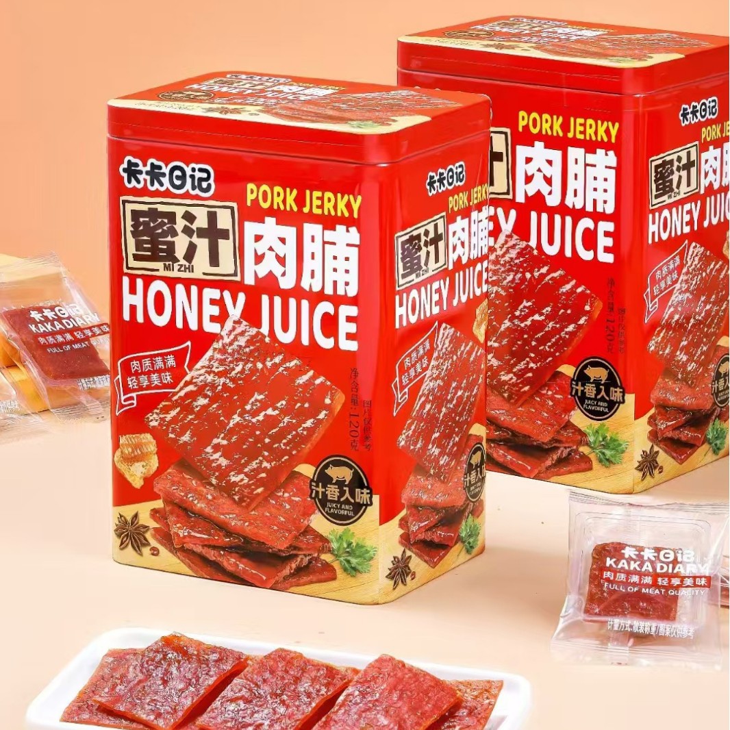 卡卡日记蜜汁猪肉脯铁罐装手撕肉猪肉类