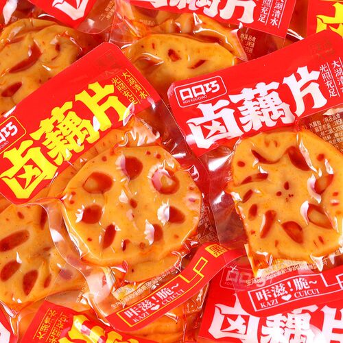 口口巧大卤藕香辣味藕片网红休闲解馋零食批发开袋即食独立小包装